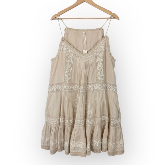 Anthropologie Embroidered Pintuck Mini Dress Medium - Picture 5 of 12